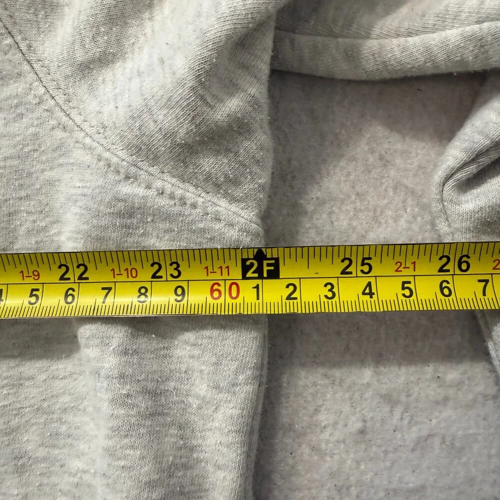 The North Face Men's Heather Gray Fleece Pullover Hoodie Drawstring Logo Size L